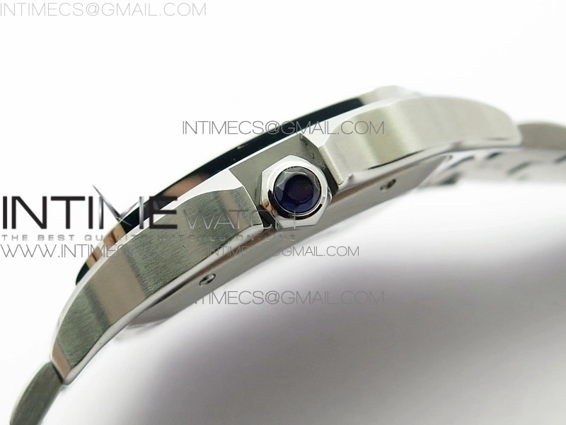 Santos de Cartier 40mm 2018 Diamonds Bezel RXW 1:1 Best Edition White Dial on SS SmartLinks Bracelet MIYOTA 9015