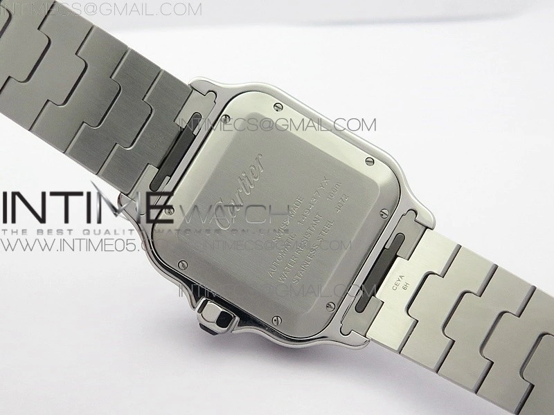 Santos de Cartier 40mm 2018 Diamonds Bezel RXW 1:1 Best Edition White Dial on SS SmartLinks Bracelet MIYOTA 9015