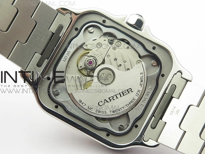 Santos de Cartier 40mm 2018 Diamonds Bezel RXW 1:1 Best Edition White Dial on SS SmartLinks Bracelet MIYOTA 9015