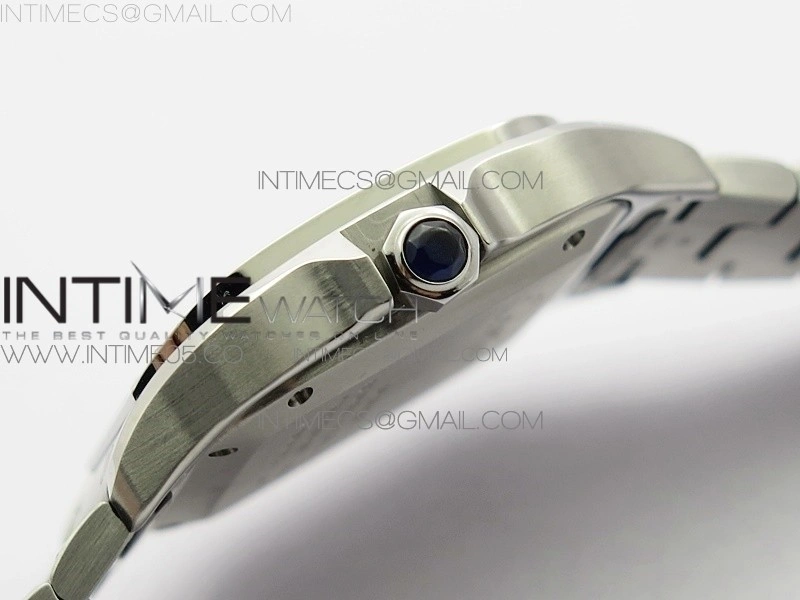 Santos de Cartier 35mm 2018 Diamonds Bezel RXW 1:1 Best Edition White Dial on SS SmartLinks Bracelet MIYOTA 9015
