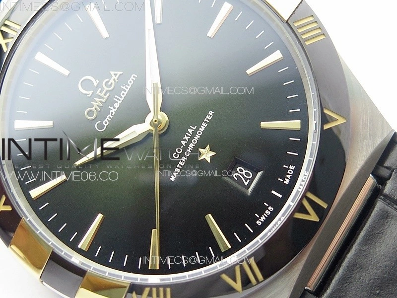 Constellation 131.33.41.21.03.001 SS RG TW Best Edition Green Dial On Black Gummy Strap A8900