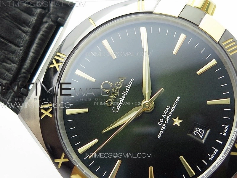 Constellation 131.33.41.21.03.001 SS RG TW Best Edition Green Dial On Black Gummy Strap A8900
