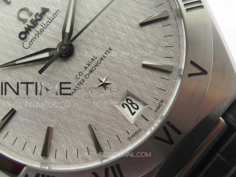 Constellation 39mm SS VSF 1:1 Best Edition Silvevr Textured Dial on Black Leather Strap A8800