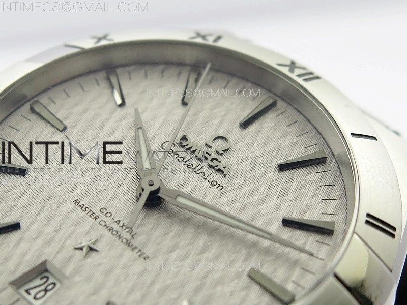 Constellation 39mm SS VSF 1:1 Best Edition Silvevr Textured Dial on Black Leather Strap A8800