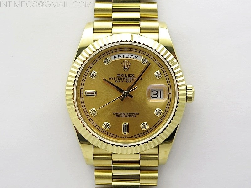 Day Date 40mm 228238 Gain Weight YG tungsten APSF 1:1 Best Edition Gold Dial Crystals Markers on YG President Bracelet A2836