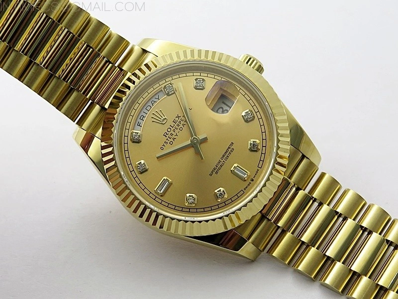 Day Date 40mm 228238 Gain Weight YG tungsten APSF 1:1 Best Edition Gold Dial Crystals Markers on YG President Bracelet A2836