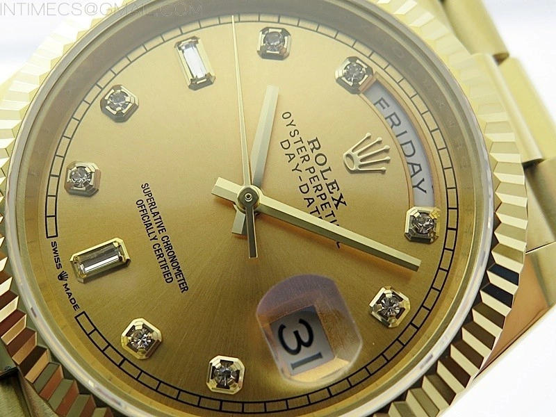 Day Date 40mm 228238 Gain Weight YG tungsten APSF 1:1 Best Edition Gold Dial Crystals Markers on YG President Bracelet A2836
