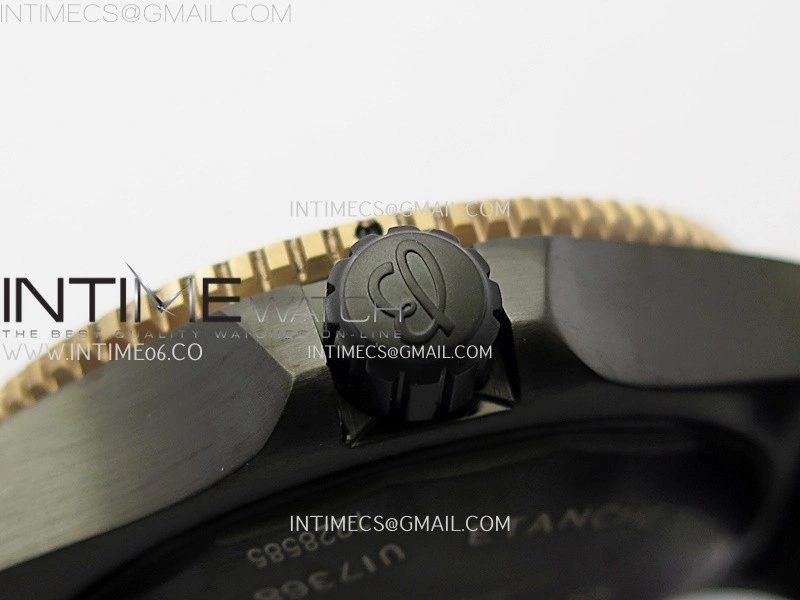 SuperOcean Automatic 46mm DLC RG TF 1:1 Best Edition Black Dial on Black Rubber Strap A2824