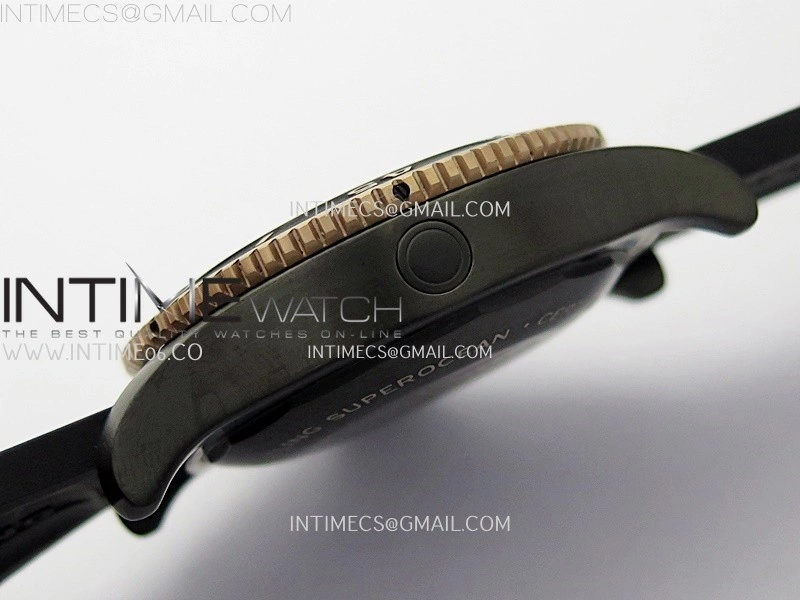 SuperOcean Automatic 46mm DLC RG TF 1:1 Best Edition Black Dial on Black Rubber Strap A2824