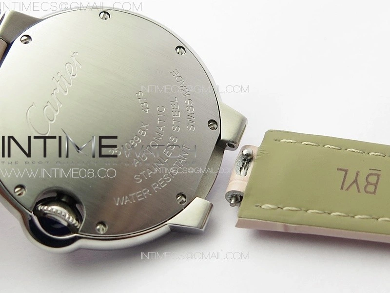 Ballon Bleu 33mm SS 3KF 1:1 Best Edition Pink Textured Dial on Pink Leather Strap A076