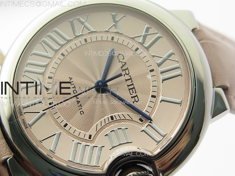 Ballon Bleu 36mm SS 3KF 1:1 Best Edition Pink Textured Dial on Pink Leather Strap A076