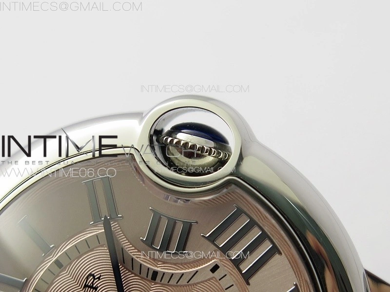 Ballon Bleu 36mm SS 3KF 1:1 Best Edition Pink Textured Dial on Pink Leather Strap A076
