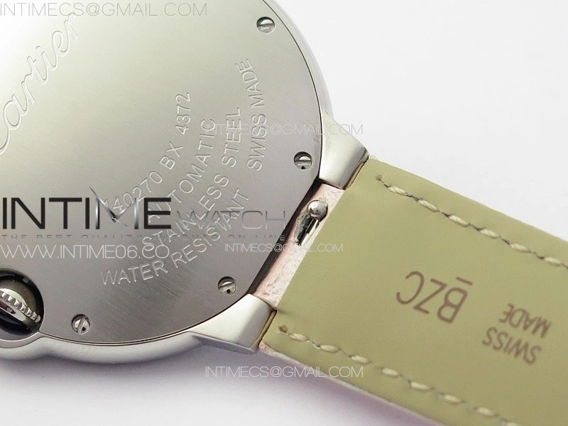 Ballon Bleu 36mm SS 3KF 1:1 Best Edition Pink Textured Dial on Pink Leather Strap A076