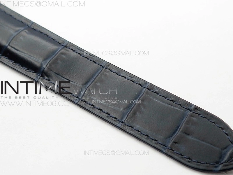 Ballon Bleu 42mm SS 3KF 1:1 Best Edition Blue Texture Dial on Blue Leather Strap A2824