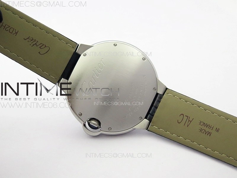 Ballon Bleu 42mm SS 3KF 1:1 Best Edition Blue Texture Dial on Blue Leather Strap A2824