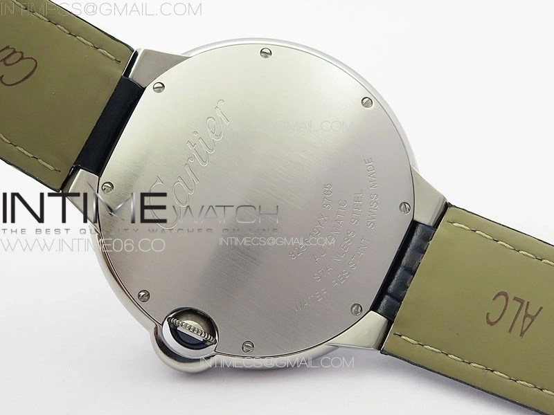 Ballon Bleu 42mm SS 3KF 1:1 Best Edition Blue Texture Dial on Blue Leather Strap A2824