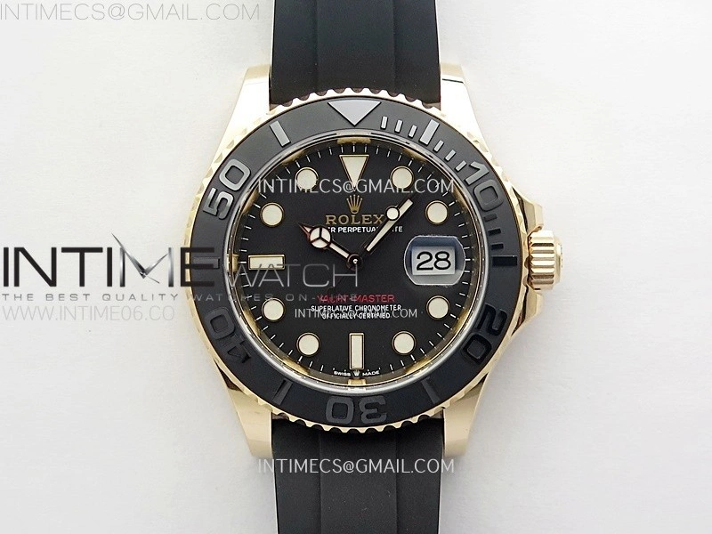 Yacht-Master 126655 Weight RG Tungsten Gold ARF 1:1 Best Edition Black Ceramic Bezel on Oysterflex Rubber Strap VS3235