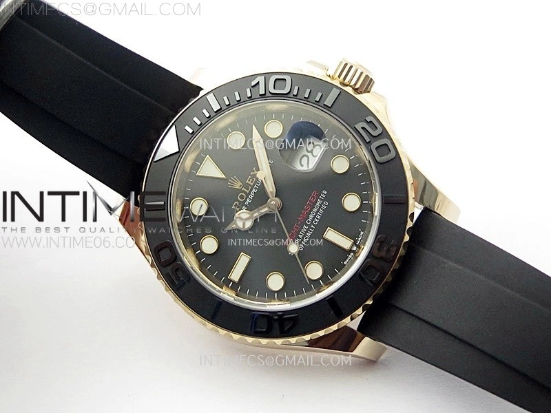 Yacht-Master 126655 Weight RG Tungsten Gold ARF 1:1 Best Edition Black Ceramic Bezel on Oysterflex Rubber Strap VS3235