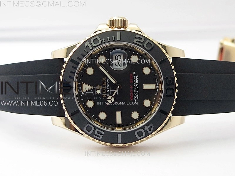 Yacht-Master 126655 Weight RG Tungsten Gold ARF 1:1 Best Edition Black Ceramic Bezel on Oysterflex Rubber Strap VS3235
