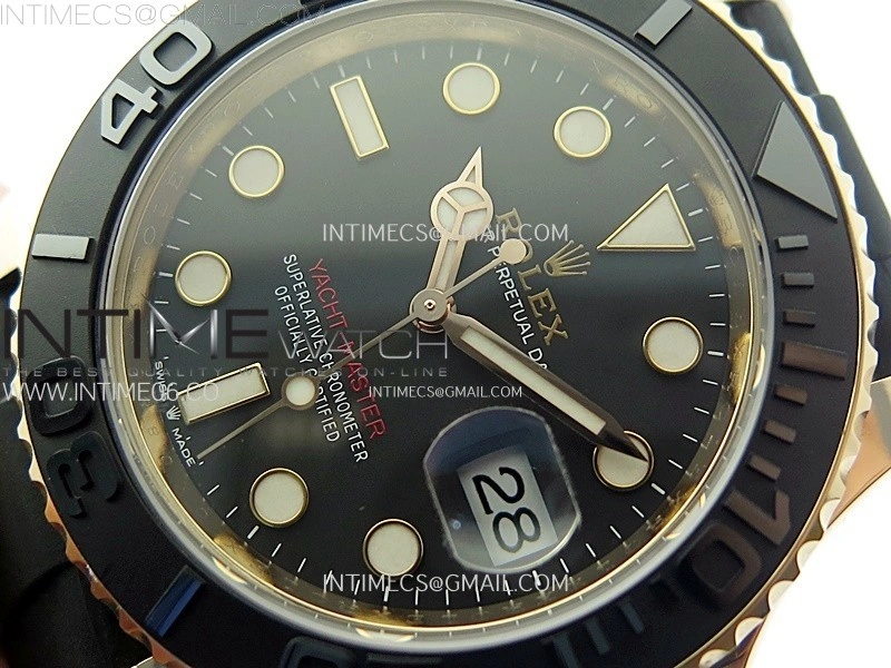 Yacht-Master 126655 Weight RG Tungsten Gold ARF 1:1 Best Edition Black Ceramic Bezel on Oysterflex Rubber Strap VS3235