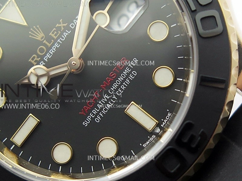 Yacht-Master 126655 Weight RG Tungsten Gold ARF 1:1 Best Edition Black Ceramic Bezel on Oysterflex Rubber Strap VS3235