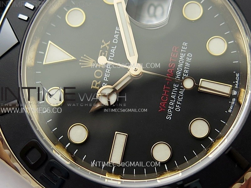 Yacht-Master 126655 Weight RG Tungsten Gold ARF 1:1 Best Edition Black Ceramic Bezel on Oysterflex Rubber Strap VS3235