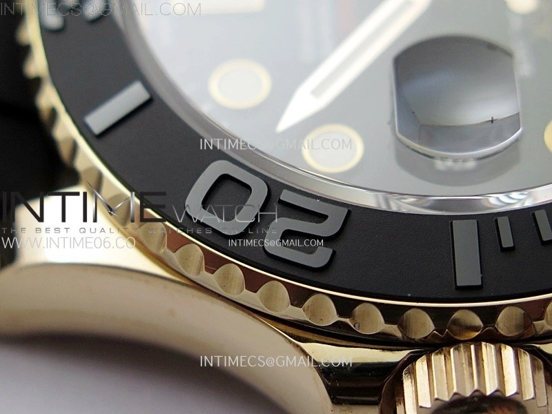 Yacht-Master 126655 Weight RG Tungsten Gold ARF 1:1 Best Edition Black Ceramic Bezel on Oysterflex Rubber Strap VS3235