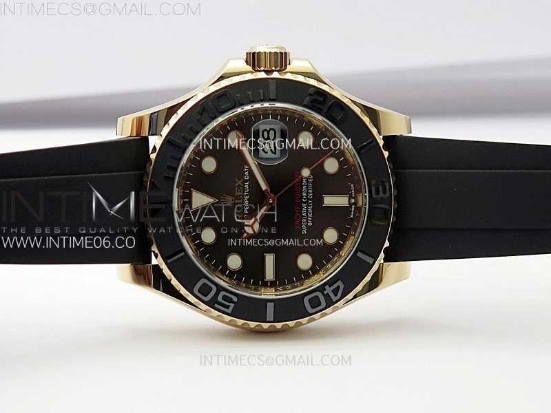 Yacht-Master 126655 Gain Weight RG Tungsten Gold ARF 1:1 Best Edition Black Ceramic Bezel on Oysterflex Rubber Strap VS3235