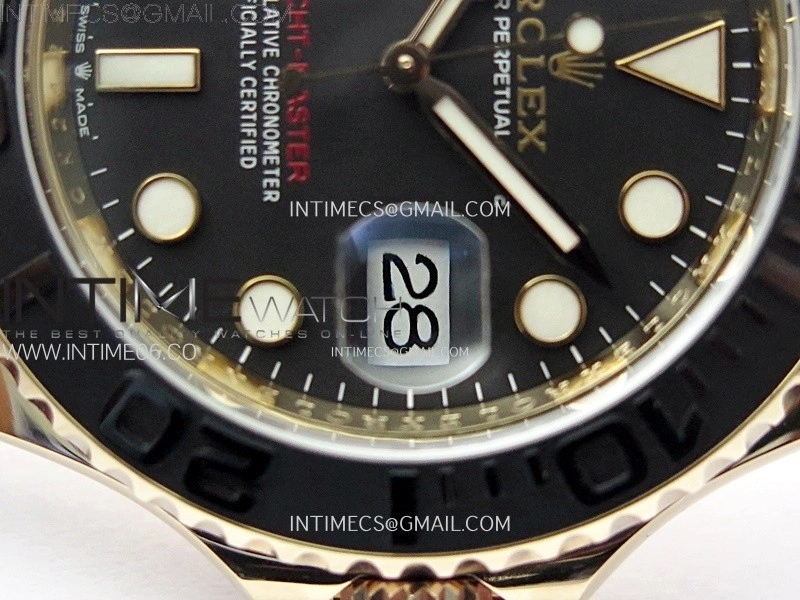 Yacht-Master 126655 Gain Weight RG Tungsten Gold ARF 1:1 Best Edition Black Ceramic Bezel on Oysterflex Rubber Strap VS3235