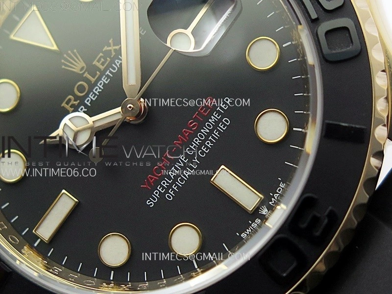 Yacht-Master 126655 Gain Weight RG Tungsten Gold ARF 1:1 Best Edition Black Ceramic Bezel on Oysterflex Rubber Strap VS3235