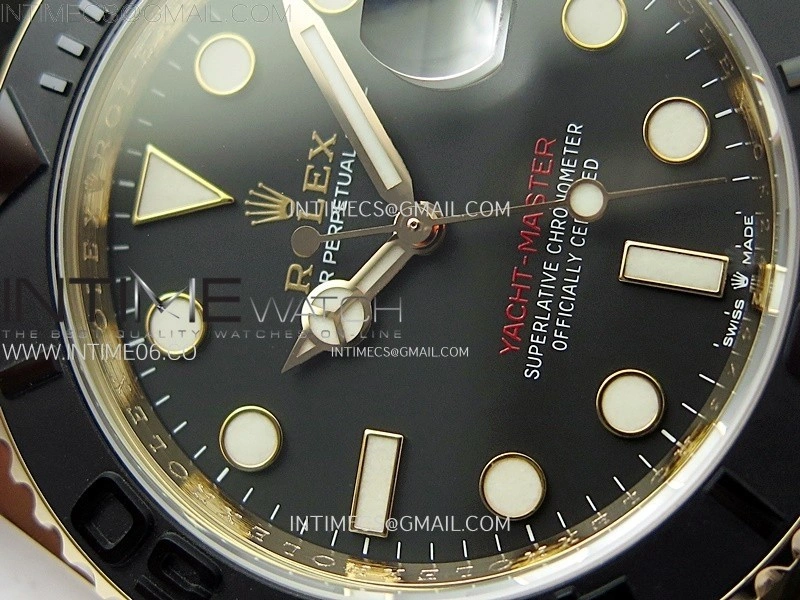 Yacht-Master 126655 Gain Weight RG Tungsten Gold ARF 1:1 Best Edition Black Ceramic Bezel on Oysterflex Rubber Strap VS3235