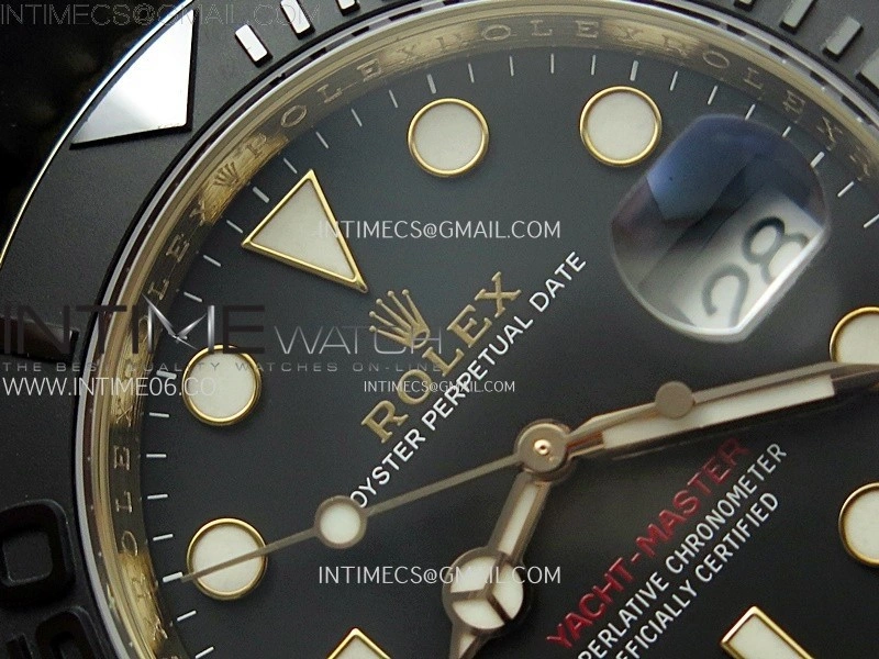 Yacht-Master 126655 Gain Weight RG Tungsten Gold ARF 1:1 Best Edition Black Ceramic Bezel on Oysterflex Rubber Strap VS3235