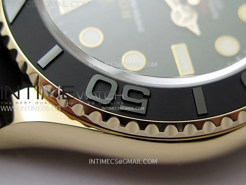 Yacht-Master 126655 Gain Weight RG Tungsten Gold ARF 1:1 Best Edition Black Ceramic Bezel on Oysterflex Rubber Strap VS3235