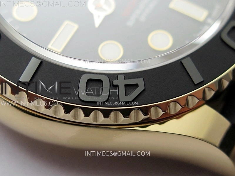Yacht-Master 126655 Gain Weight RG Tungsten Gold ARF 1:1 Best Edition Black Ceramic Bezel on Oysterflex Rubber Strap VS3235