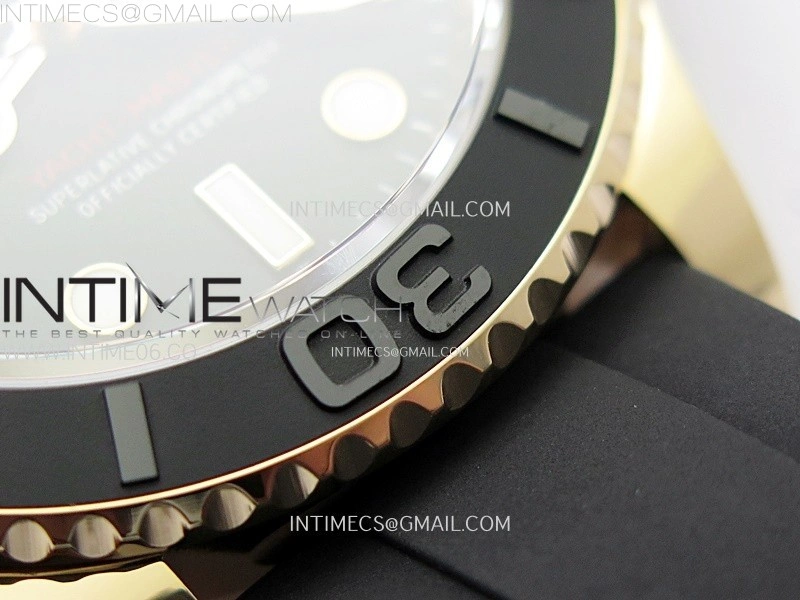 Yacht-Master 126655 Gain Weight RG Tungsten Gold ARF 1:1 Best Edition Black Ceramic Bezel on Oysterflex Rubber Strap VS3235