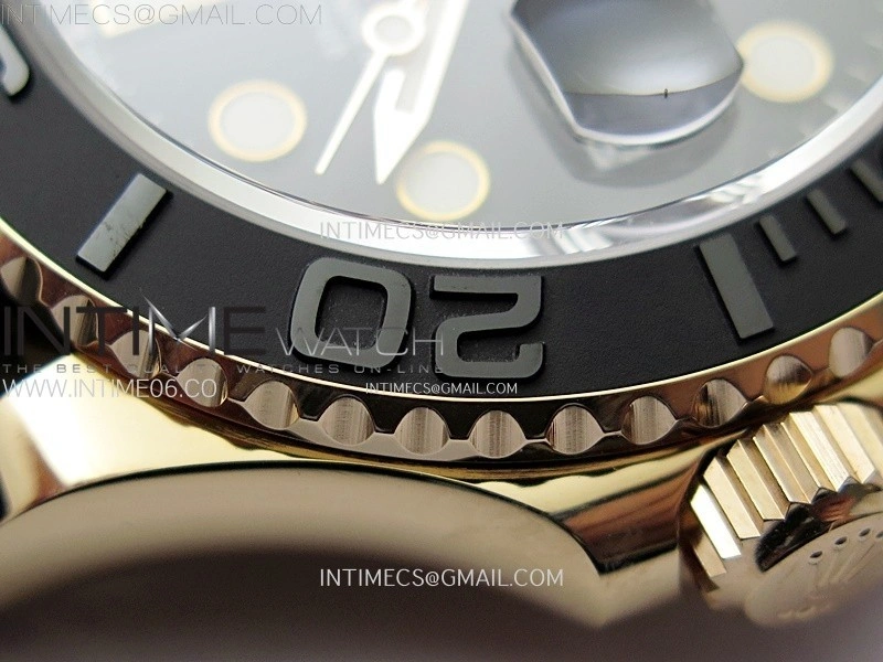 Yacht-Master 126655 Gain Weight RG Tungsten Gold ARF 1:1 Best Edition Black Ceramic Bezel on Oysterflex Rubber Strap VS3235