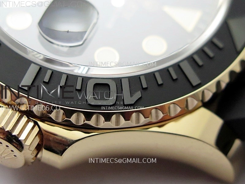 Yacht-Master 126655 Gain Weight RG Tungsten Gold ARF 1:1 Best Edition Black Ceramic Bezel on Oysterflex Rubber Strap VS3235