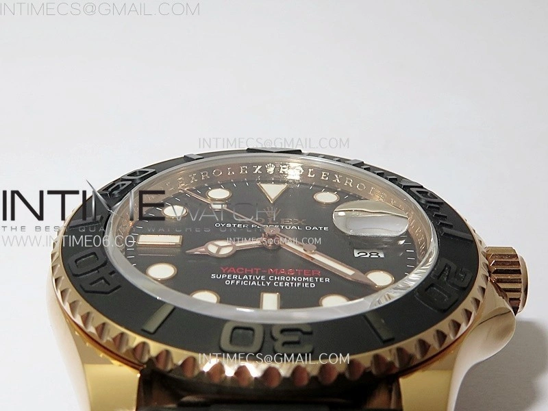 Yacht-Master 126655 Gain Weight RG Tungsten Gold ARF 1:1 Best Edition Black Ceramic Bezel on Oysterflex Rubber Strap VS3235