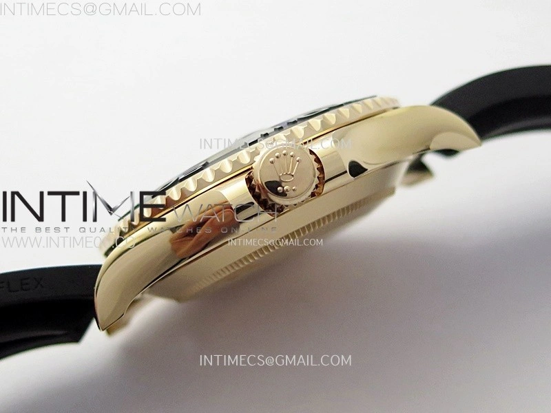 Yacht-Master 126655 Gain Weight RG Tungsten Gold ARF 1:1 Best Edition Black Ceramic Bezel on Oysterflex Rubber Strap VS3235