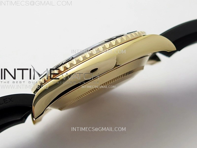 Yacht-Master 126655 Gain Weight RG Tungsten Gold ARF 1:1 Best Edition Black Ceramic Bezel on Oysterflex Rubber Strap VS3235