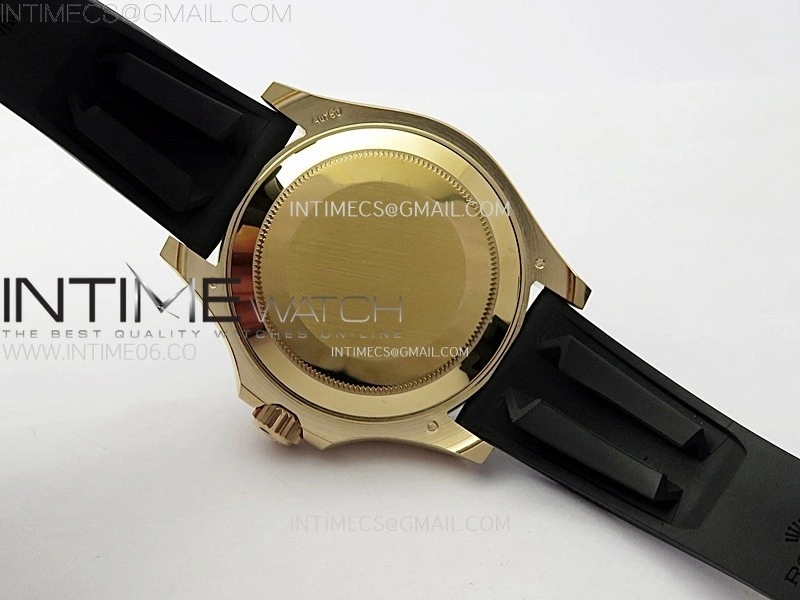 Yacht-Master 126655 Gain Weight RG Tungsten Gold ARF 1:1 Best Edition Black Ceramic Bezel on Oysterflex Rubber Strap VS3235