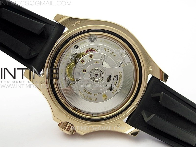 Yacht-Master 126655 Gain Weight RG Tungsten Gold ARF 1:1 Best Edition Black Ceramic Bezel on Oysterflex Rubber Strap VS3235