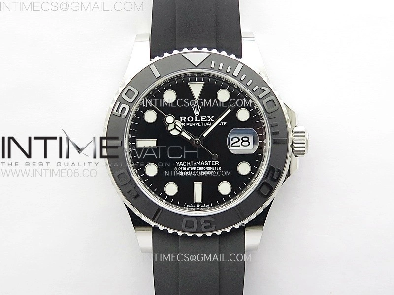 Yacht-Master 226559 Weight PG Tungsten Gold ARF 1:1 Best Edition Black Ceramic Bezel on Oysterflex Rubber Strap VS3235