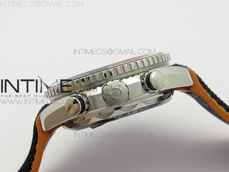 Planet Ocean Master Chronometer Chrono SS OM 1:1 Best Edition Gray Dial on Nylon Strap A9900