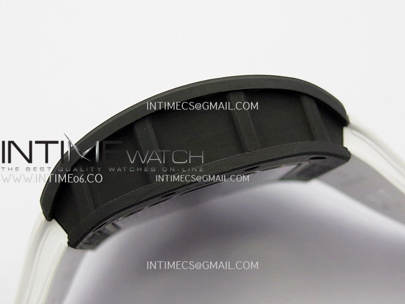 RM055 Blue Inner Bezel White Crown NTPT ZF 1:1 Best Edition Skeleton On White Shark Rubber Strap RMUL2 Super Clone