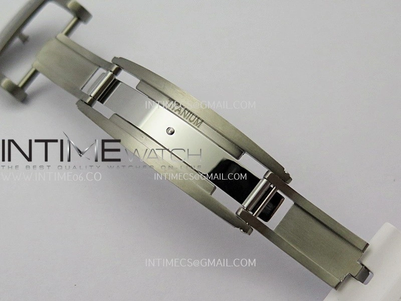 RM055 Blue Inner Bezel White Crown NTPT ZF 1:1 Best Edition Skeleton On White Shark Rubber Strap RMUL2 Super Clone