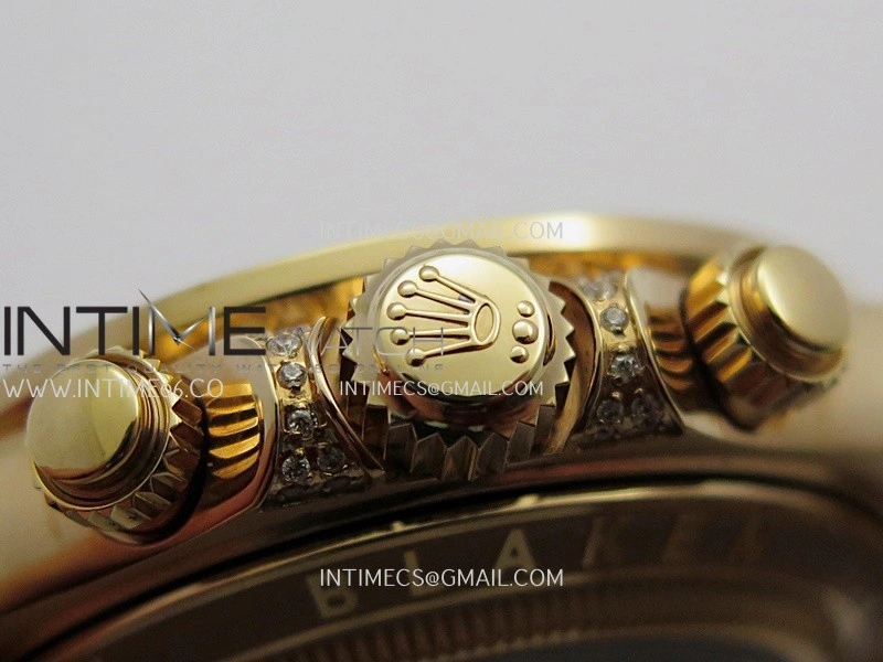 Daytona Arolla Challenge Blaken Rainbow Diamond Bezel RG Sonic Skeleton Dial On RG Bracelet Super Clone SA4130