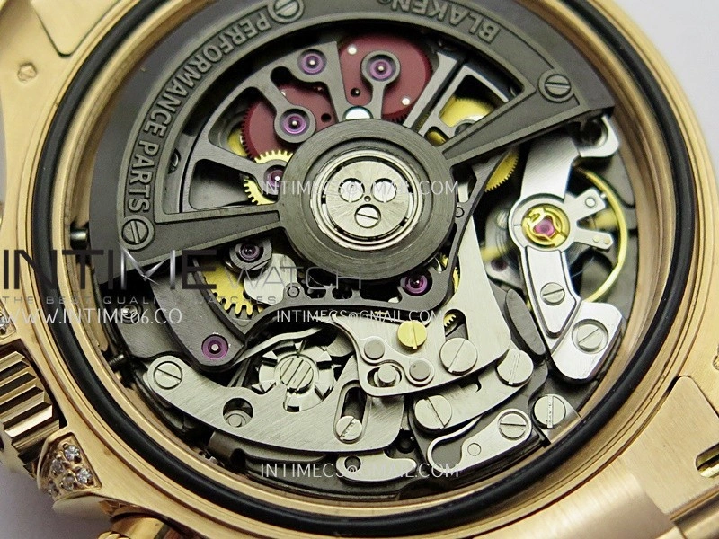 Daytona Arolla Challenge Blaken Rainbow Diamond Bezel RG Sonic Skeleton Dial On RG Bracelet Super Clone SA4130