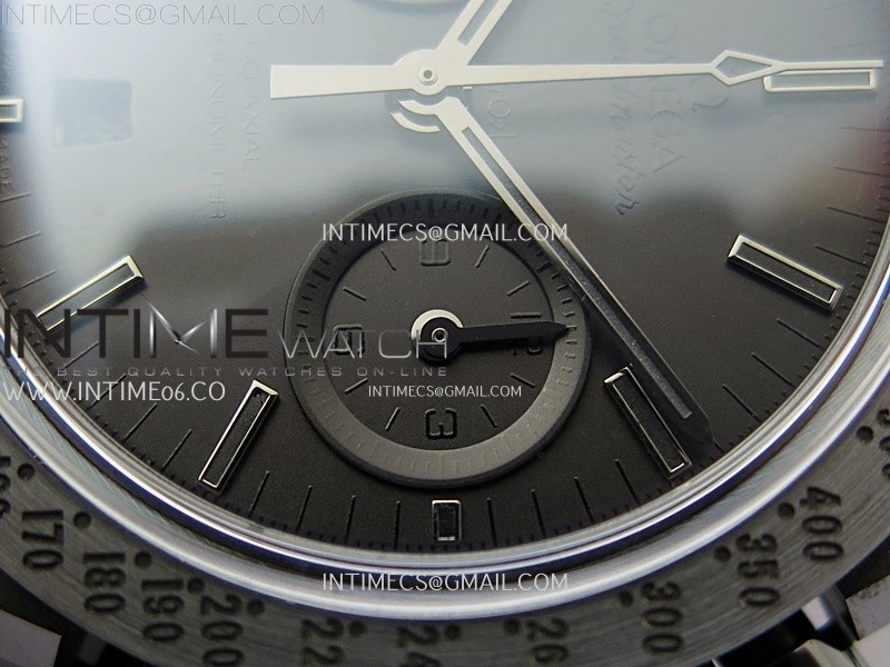 Speedmaster "Dark Side of The Moon" Real Ceramic N1F 1:1 Best Edition Vintage Black Dial on Black Nylon Strap A9300
