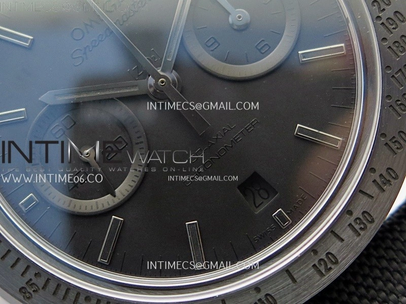 Speedmaster "Dark Side of The Moon" Real Ceramic N1F 1:1 Best Edition Vintage Black Dial on Black Nylon Strap A9300